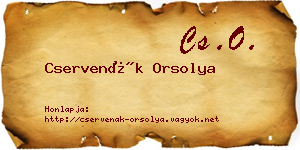 Cservenák Orsolya névjegykártya
